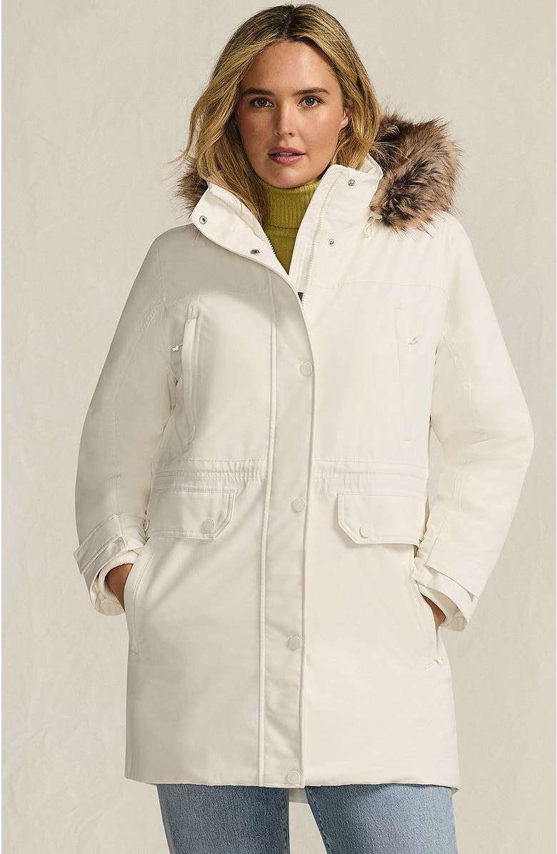 Lands' End Plus Size Expedition Down Waterproof Winter Parka, Main, color, Ivory