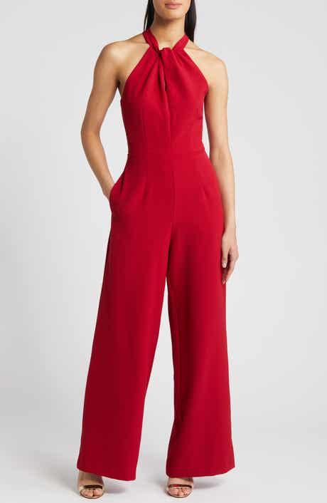 Julia Jordan Halter Neck Wide Leg Jumpsuit