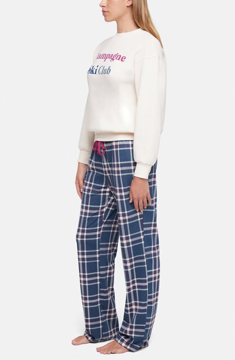 Wildfox Ski Club Plaid Pajamas, Alternate, color, Eggnog
