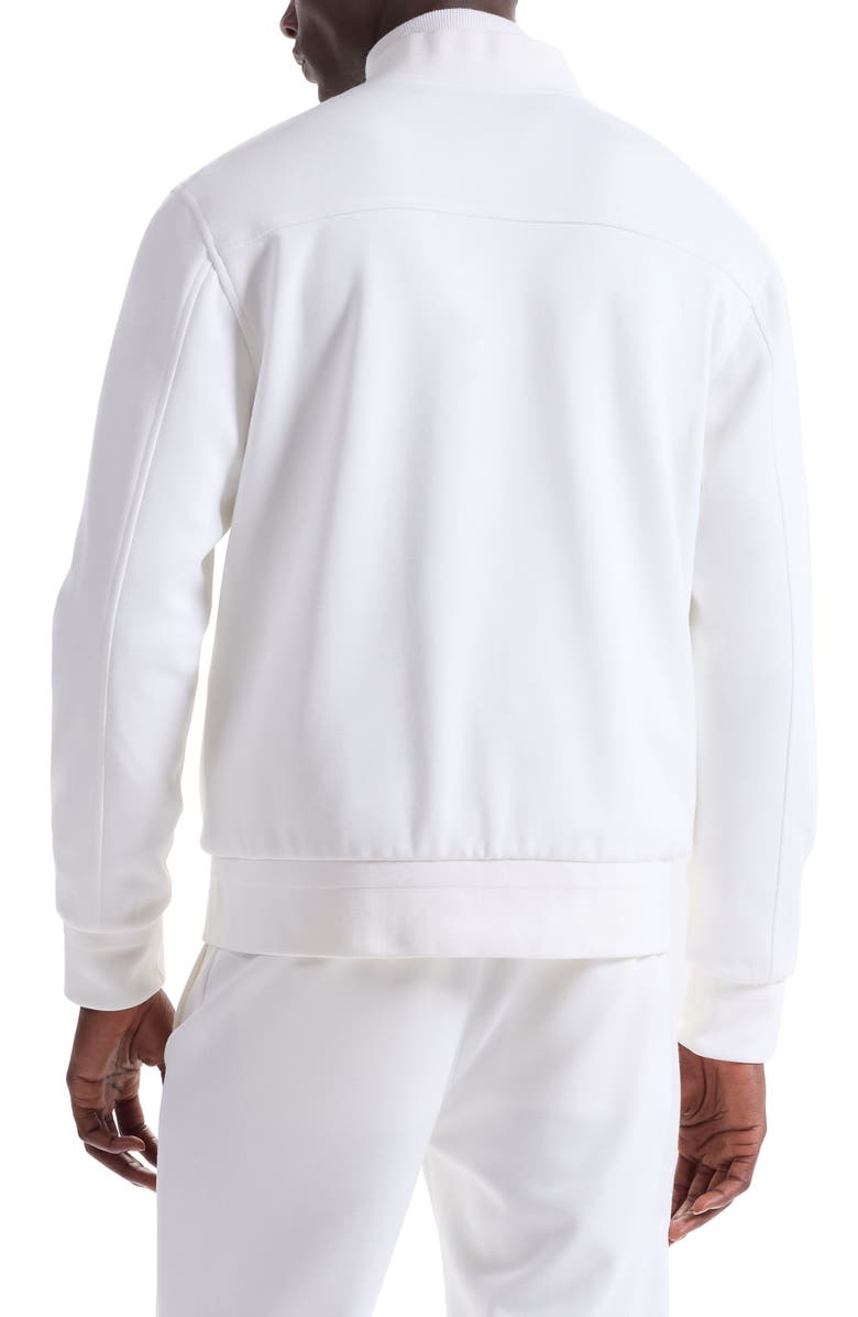 Bugatchi Soft Touch Knit Reversible Bomber Jacket, Alternate, color, Chalk