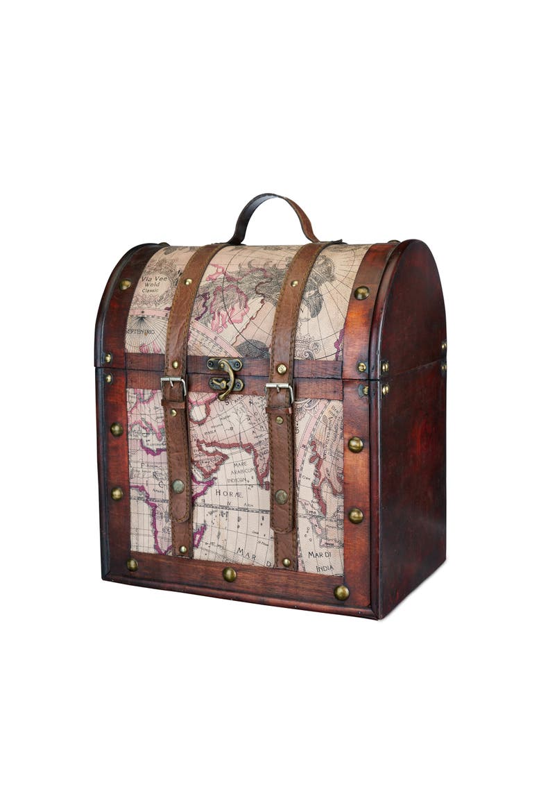 6-Bottle Old World Wooden Wine Box, Main, color, Multicolor