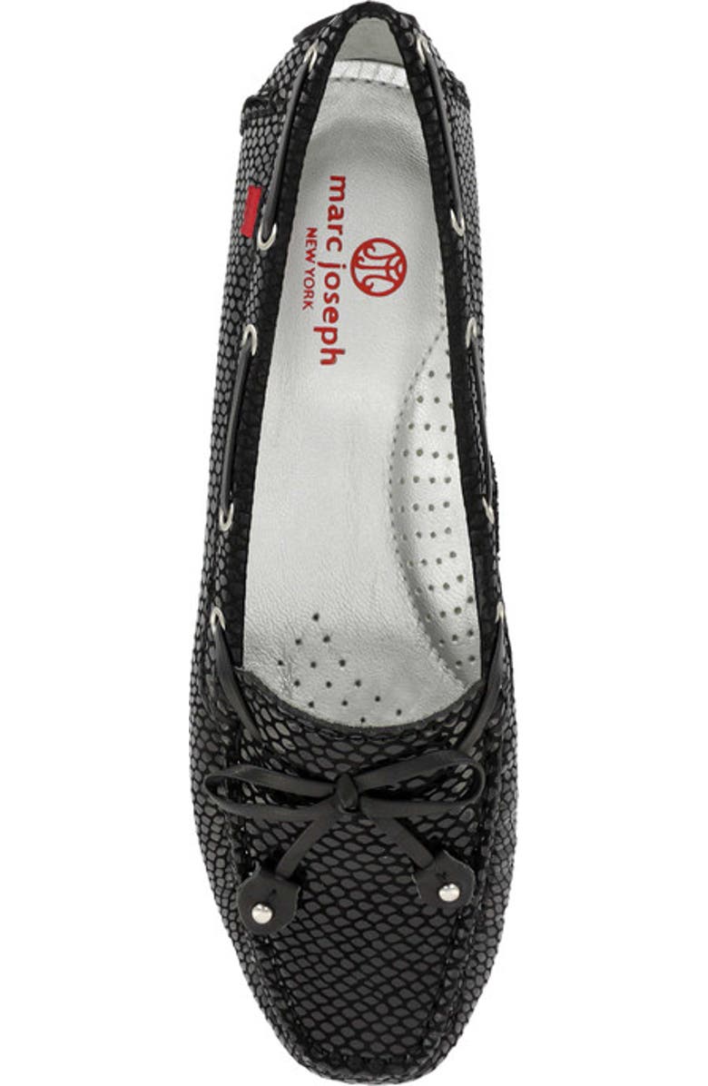 Marc Joseph New York Cypress Hill Leather Tiebow Driver Loafer, Alternate, color, Black Snake