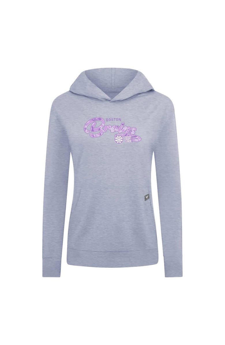 LEVELWEAR Women's Levelwear  Heather Gray Boston Bruins Hockey Fights Cancer Relay Pullover Hoodie, Alternate, color, Heather Gray