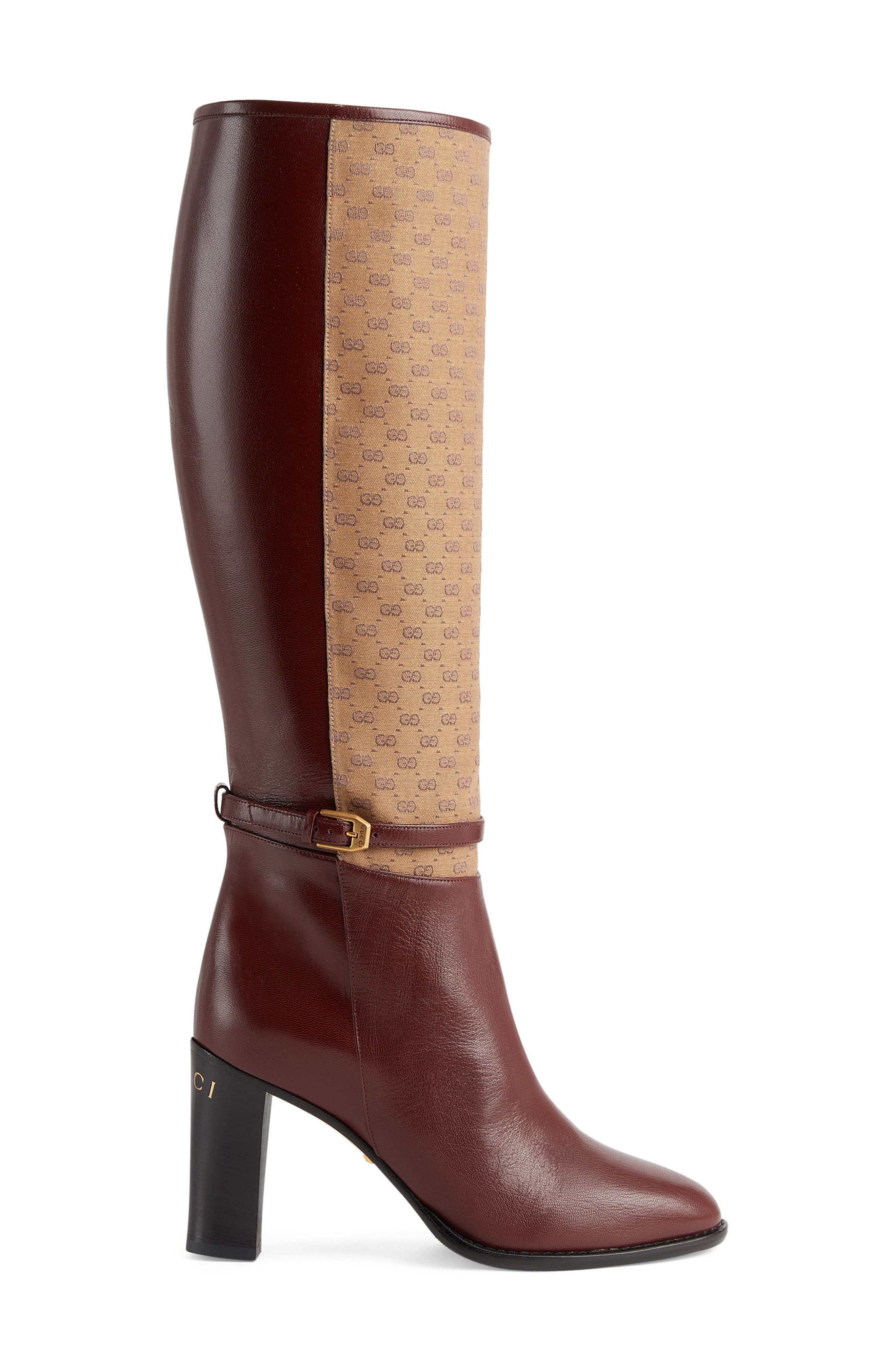 Gucci Finn Mixed Media Tall Boot, Alternate, color, 
