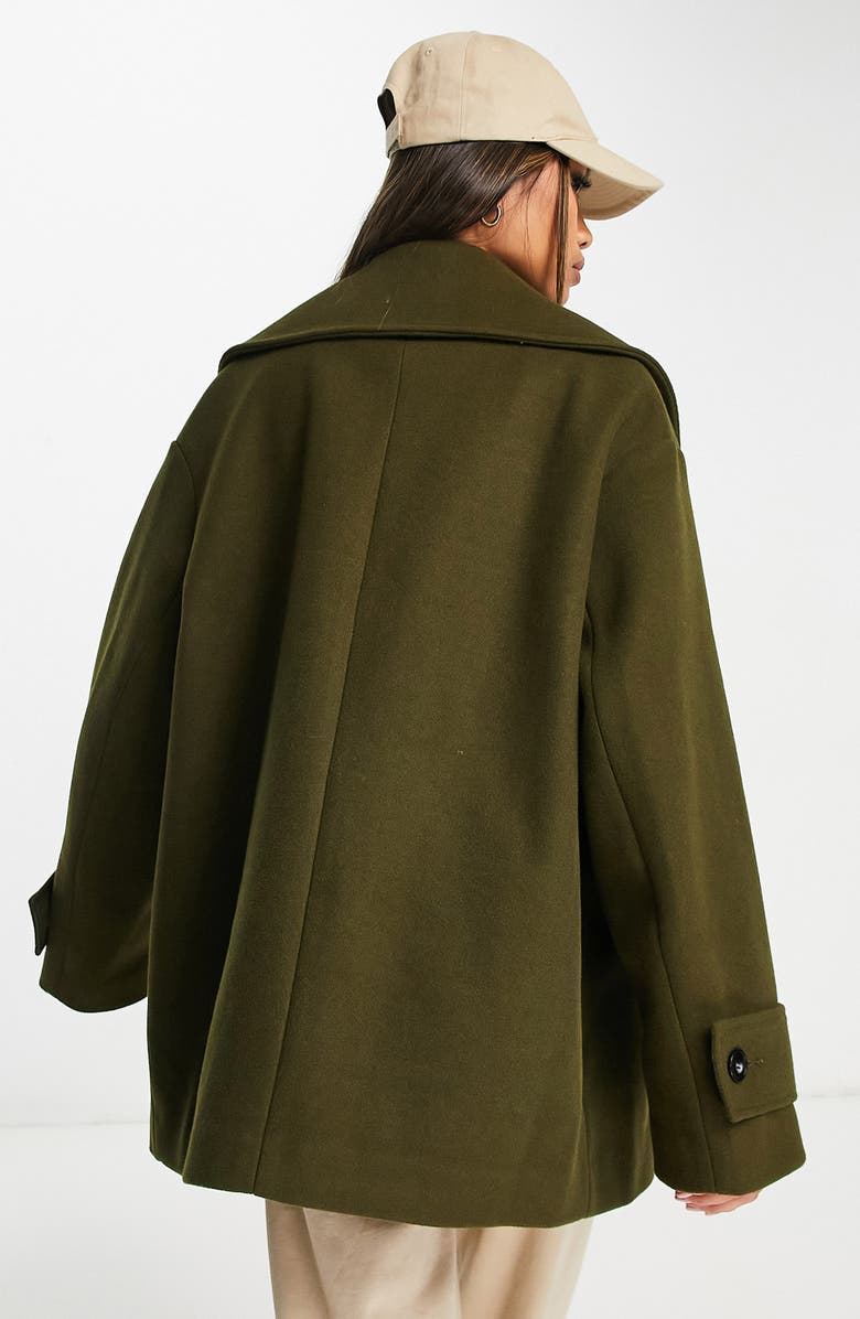 ASOS DESIGN Wide Lapel Peacoat, Alternate, color, 