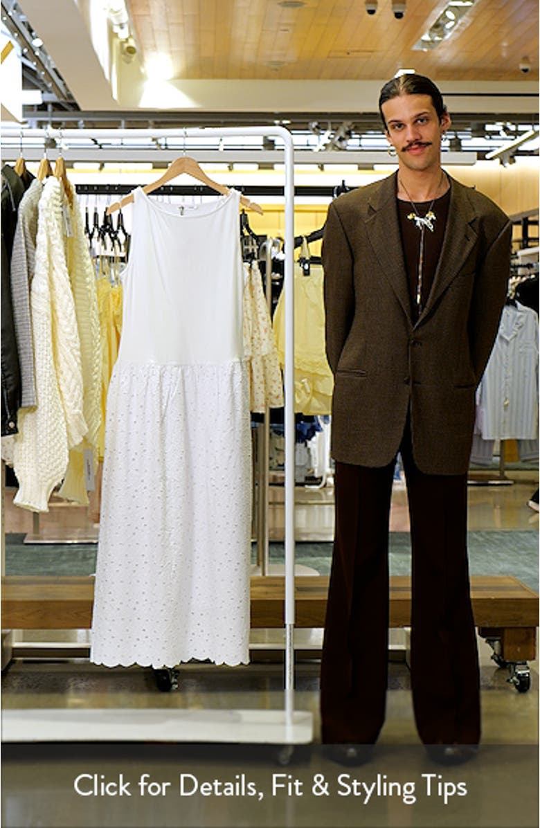 Openwork Embroidered Stretch Cotton Midi Dress, sales video thumbnail