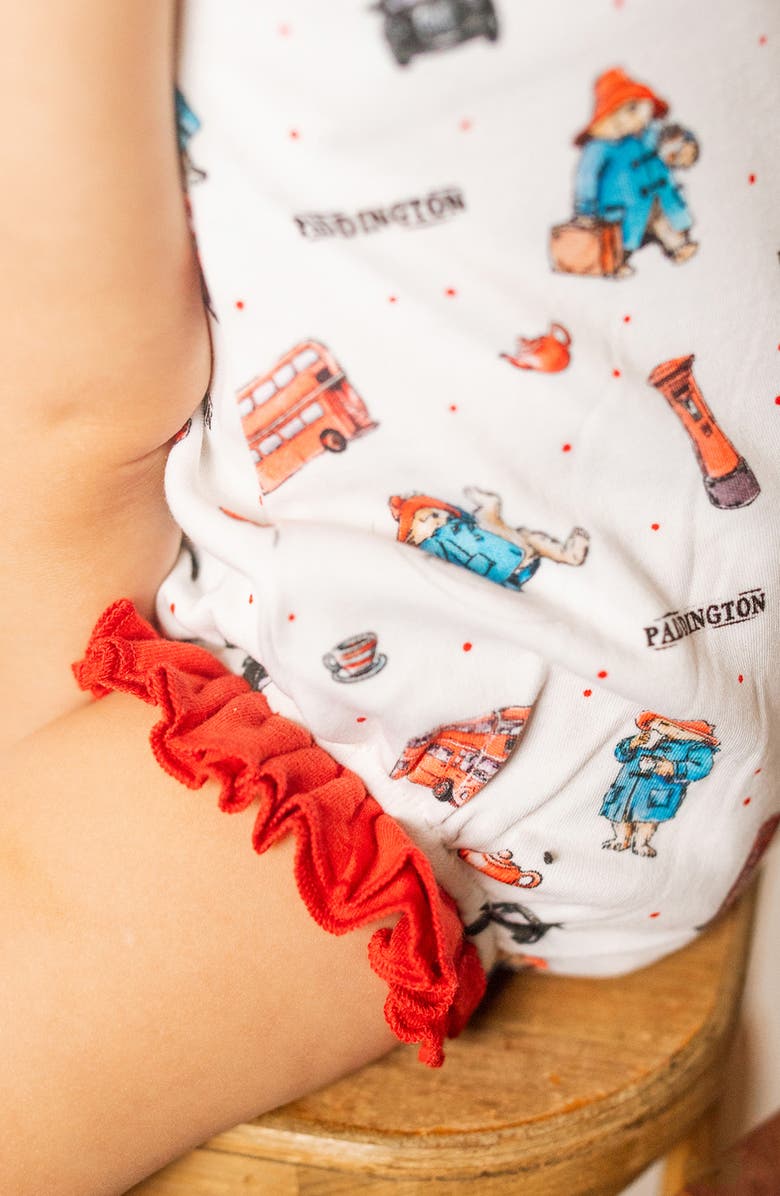 L'ovedbaby Paddington Bear Print Organic Cotton Bodysuit, Alternate, color, London Paddington