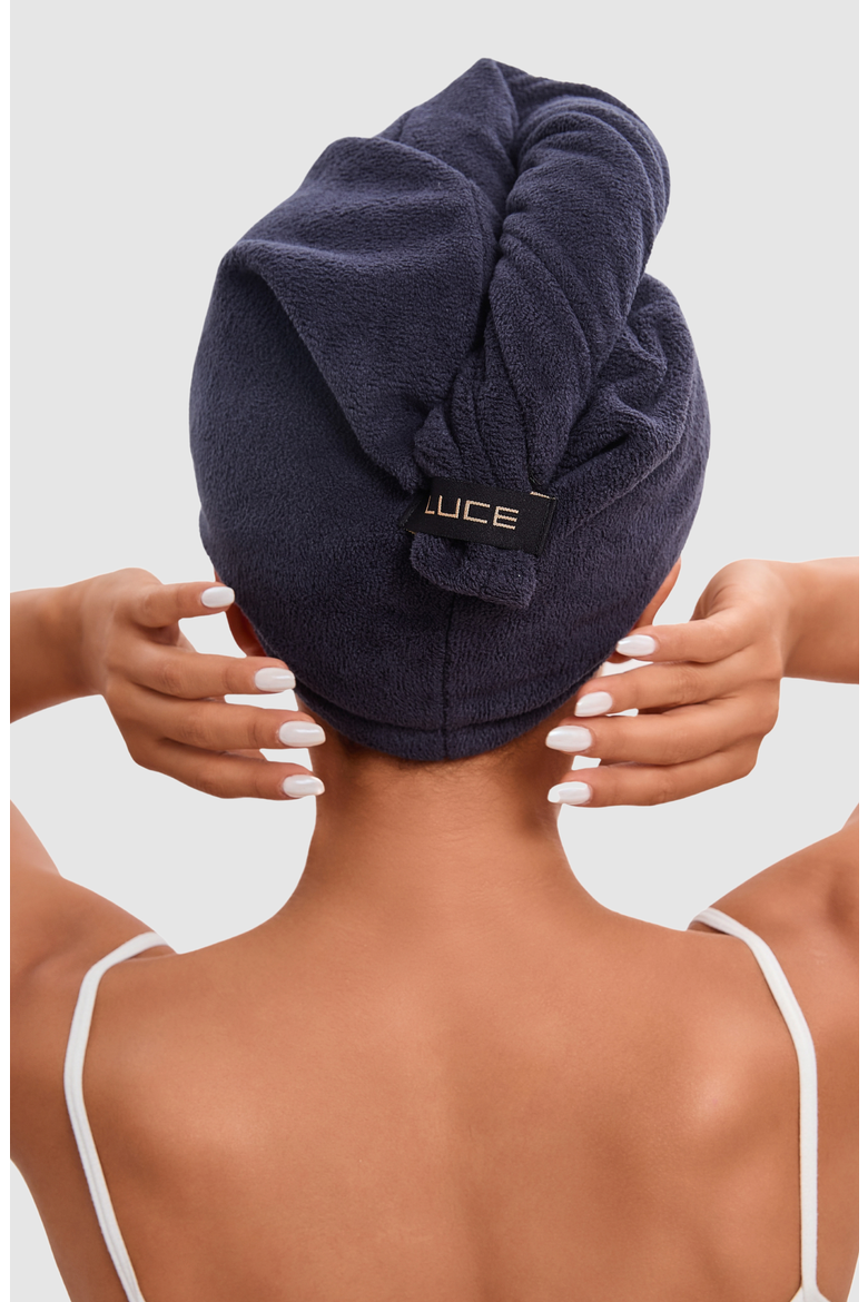 Adjustable Ultra-Absorbent Hair Towel Wrap, Alternate, color, BLACK