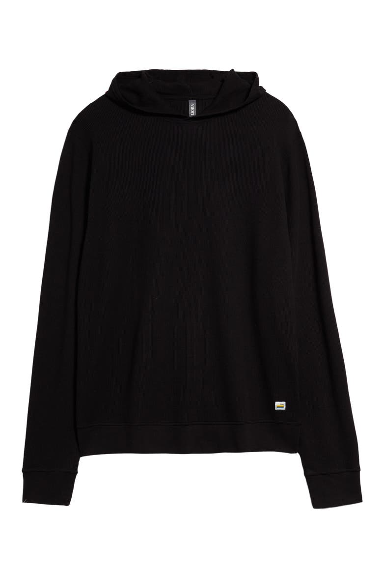 Waffle Hoodie, Alternate, color, BLACK