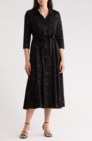 Ellen Tracy Tie Waist Shirtdress