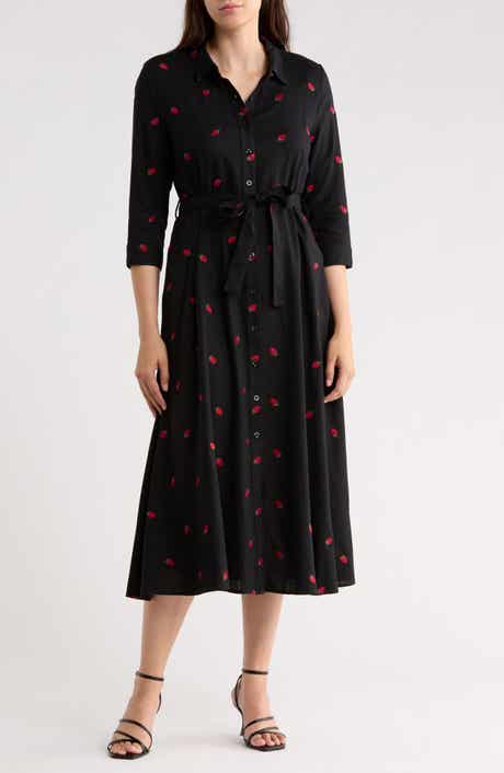 Ellen Tracy Tie Waist Shirtdress