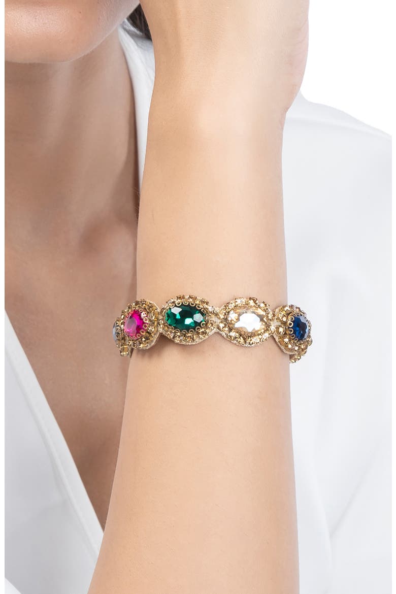 Celine Crystal Bracelet, Alternate, color, MULTI
