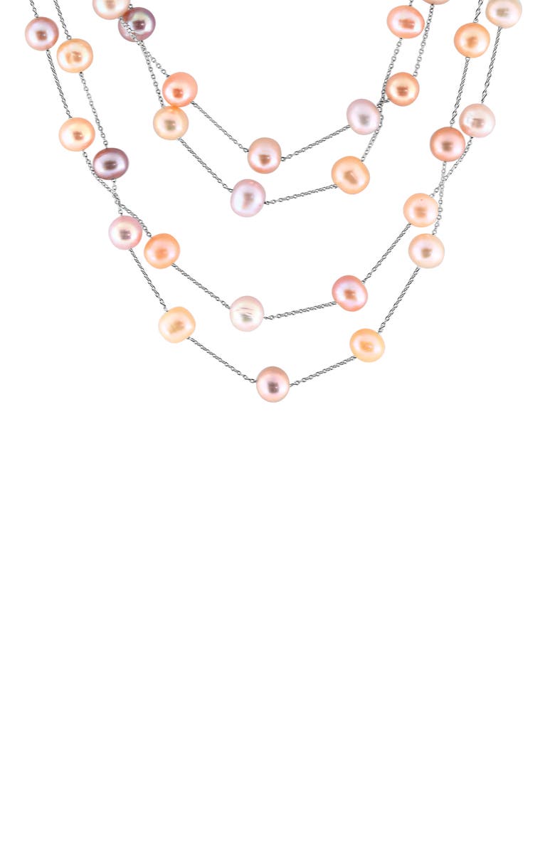 EFFY Sterling Silver Freshwater Pearl Necklace, Main, color, Silver