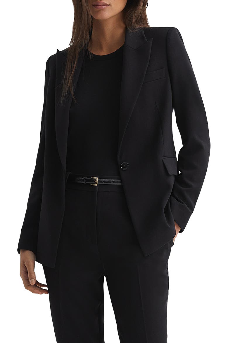 Gabi Peak Lapel Blazer, Main, color, BLACK