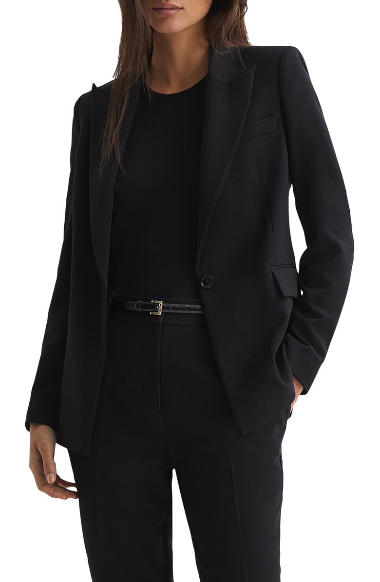 Reiss Gabi Peak Lapel Blazer, Main, color, Black