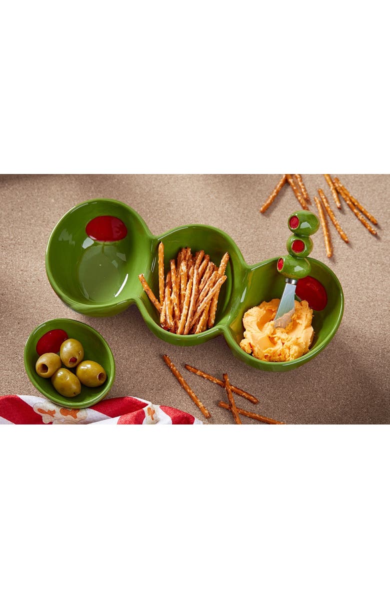 tag Olive Stoneware Serving Bowl Green Multi 4 oz 4 x 3.3 x 1.5 in, Alternate, color, Green