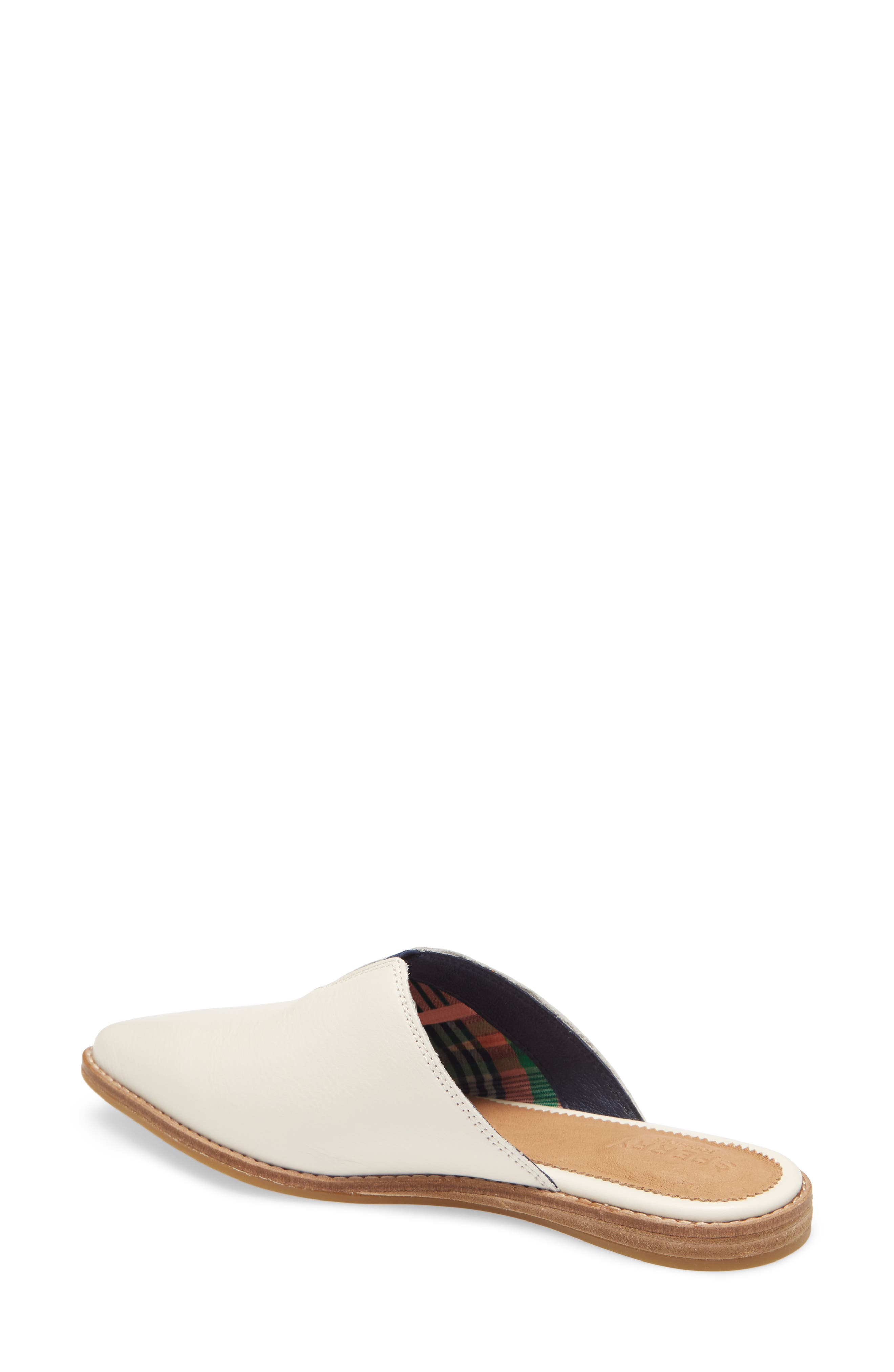 Saybrook Mule, Alternate, color, WHITE LEATHER