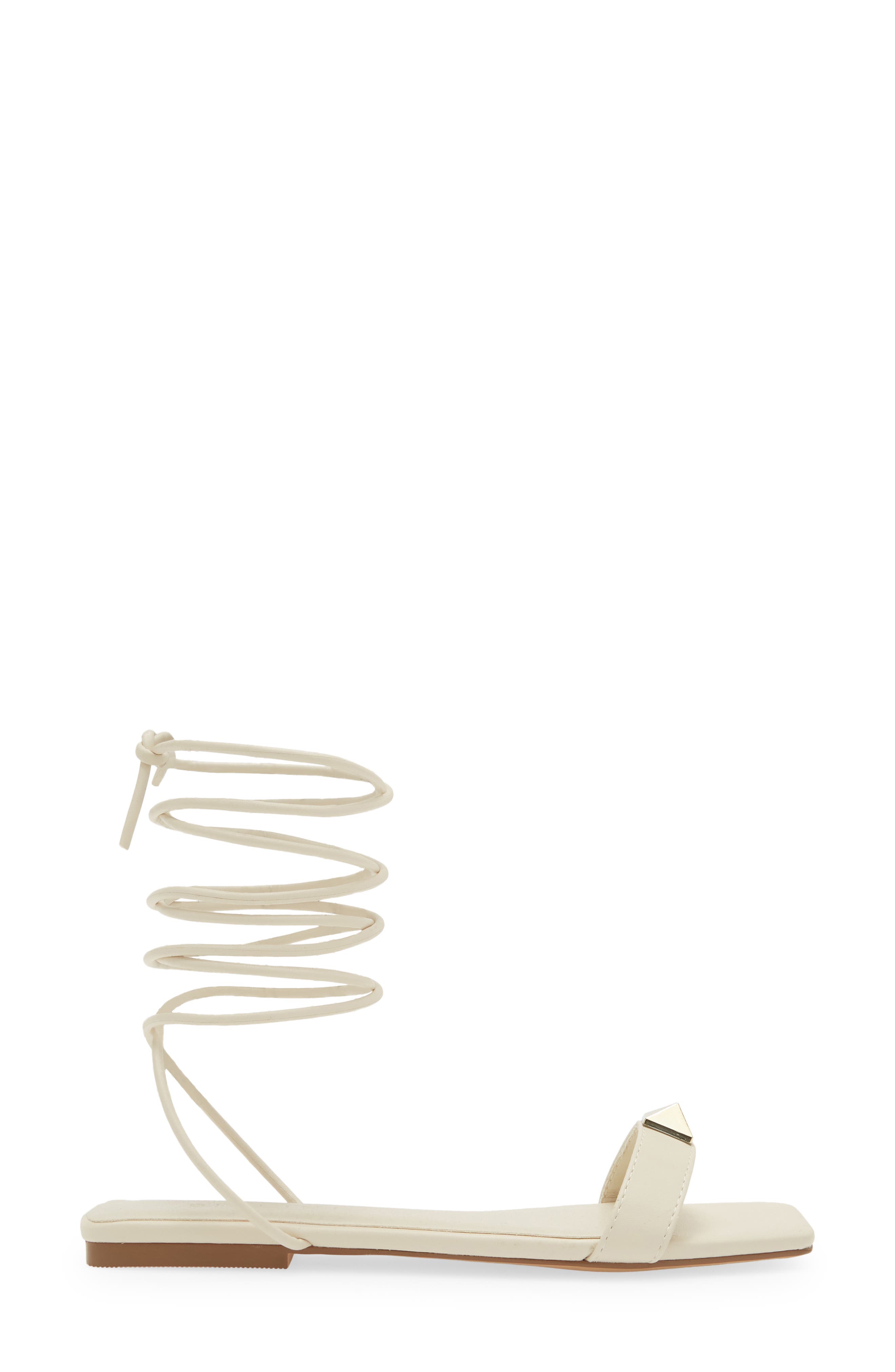Jayden Ankle Wrap Sandal, Alternate, color, BONE