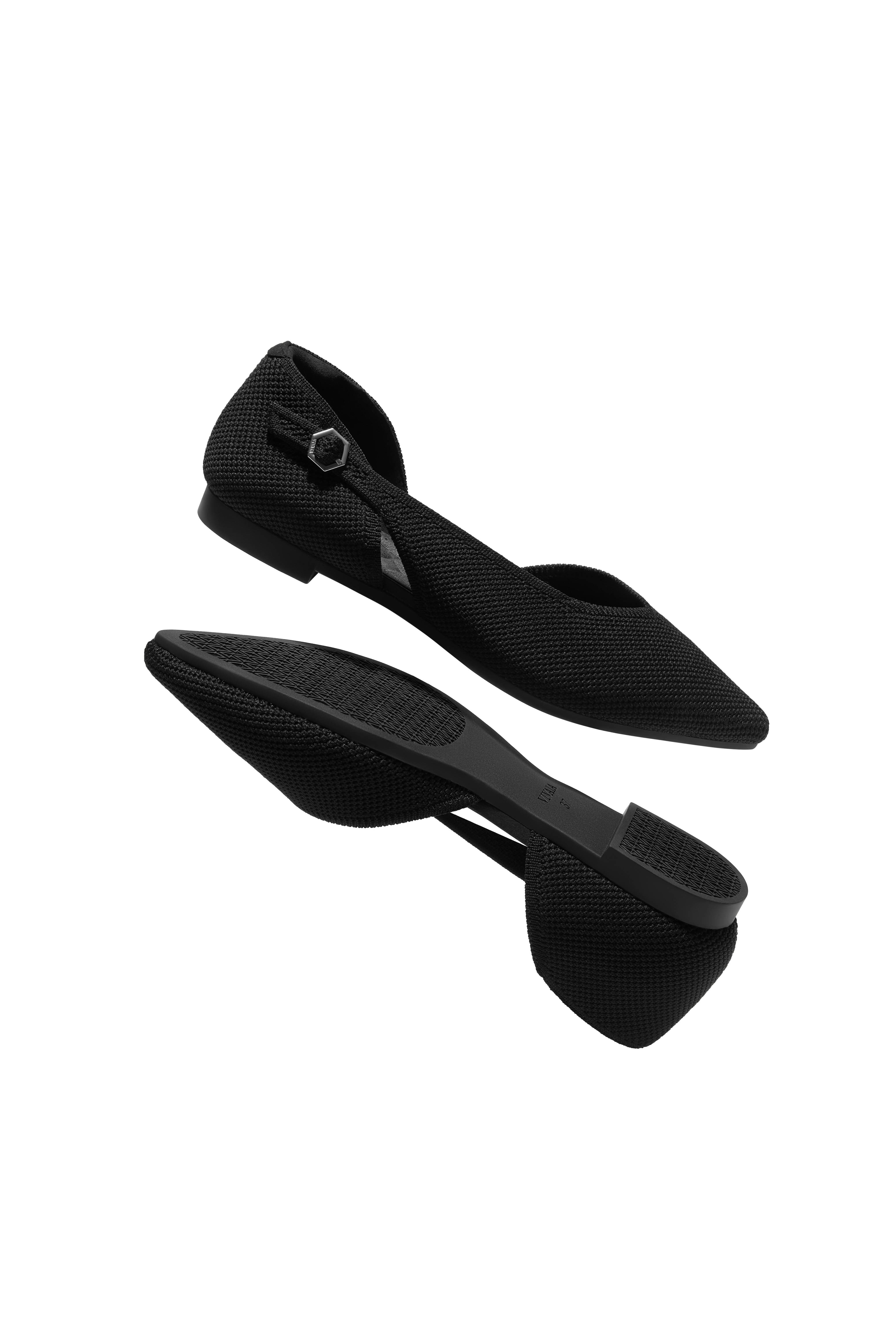 Pointed-Toe D'Orsay Flats, Alternate, color, BLACK BRICKWORK