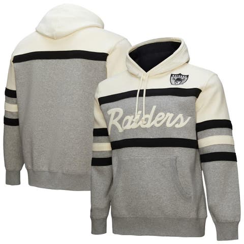 Men's Mitchell & Ness  Heather Gray Oakland Raiders Head Coach Vintage Logo Pullover Hoodie