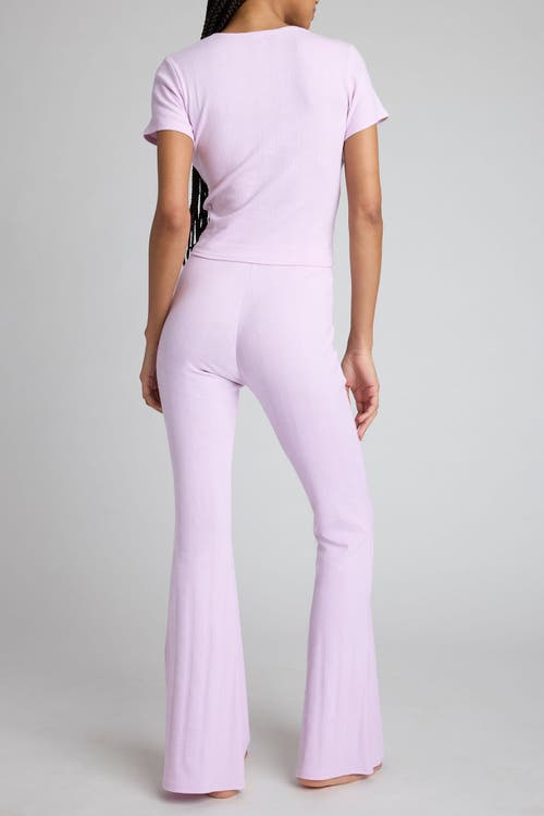 Negative Underwear Pointelle Flare Pant In Lilac
