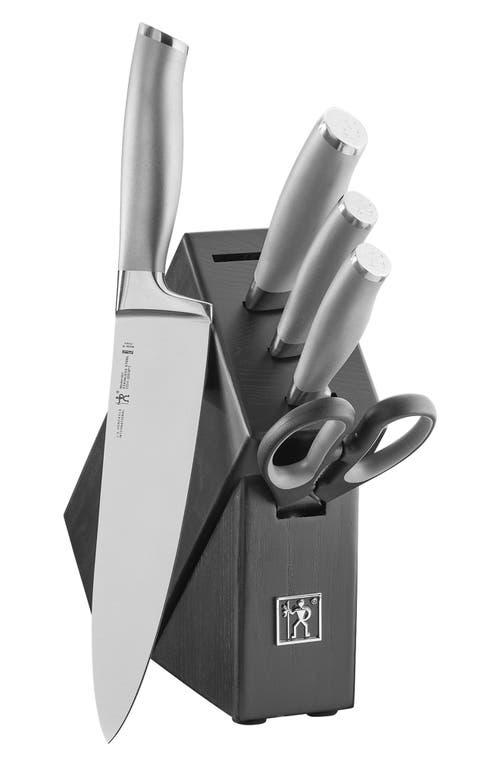 Henckels Cutlery Modernist 6-pc Knife Block Set In Silver