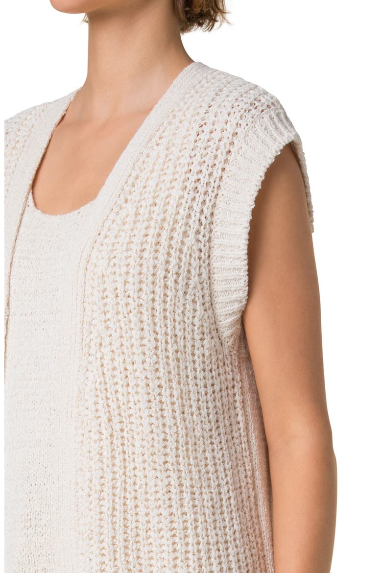 Open Front Sweater Vest, Alternate, color, CASHEW