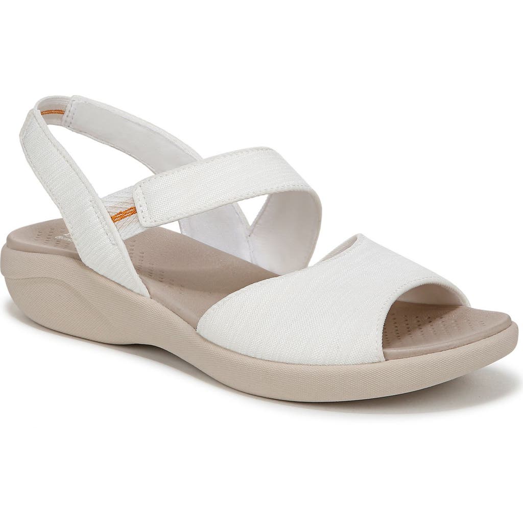 Bzees Cheerful Quarter Strap Slip-on Sandal In White Fabric