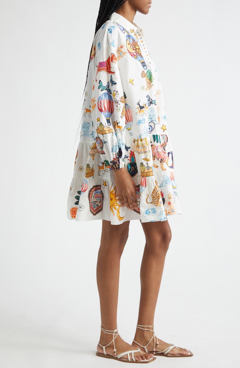 Camilla Print Long Sleeve Tiered Cotton Shirtdress, Alternate, color, Kapadokya Kitsch