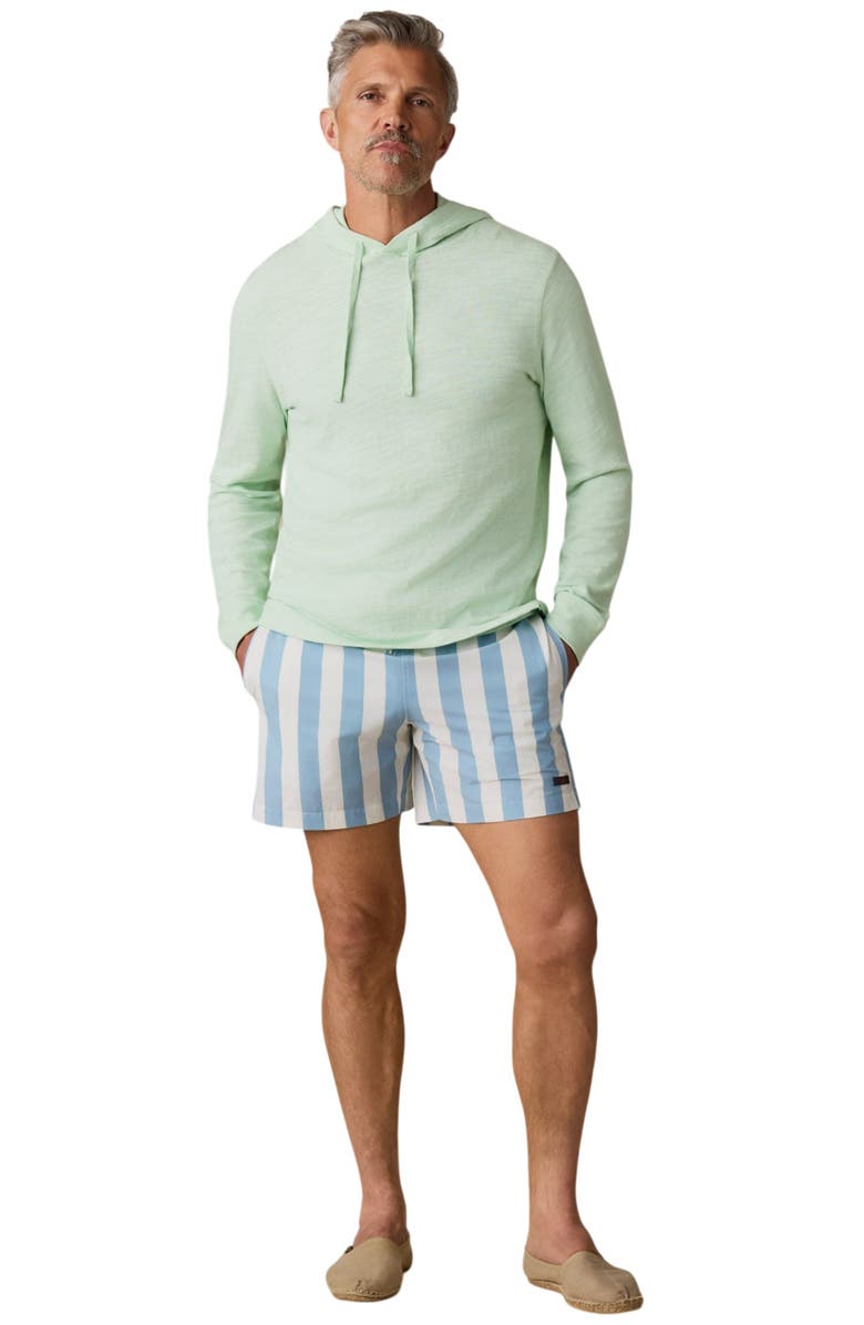 Faherty Sunwashed Organic Cotton Slub Hoodie, Alternate, color, Beach Sky Stripe