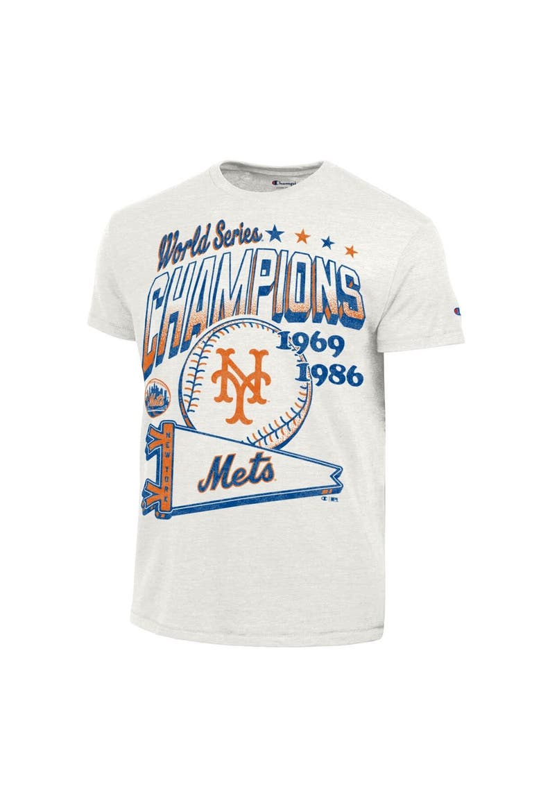 Men's Champion  White New York Mets Winning Tradition Cooperstown Tri-Blend T-Shirt, Alternate, color, White
