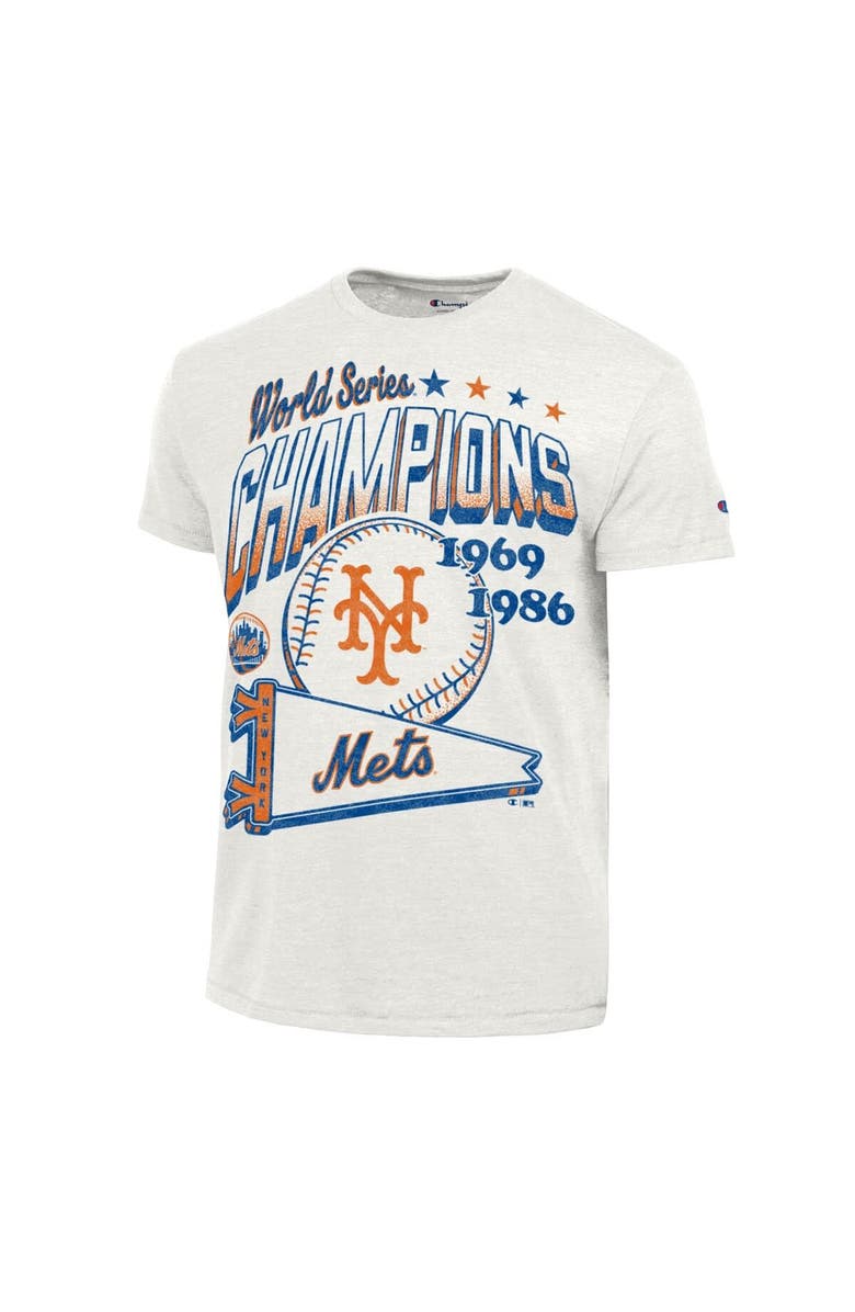 Champion Men's Champion White New York Mets Winning Tradition Cooperstown Tri-Blend T-Shirt, Alternate, color, White