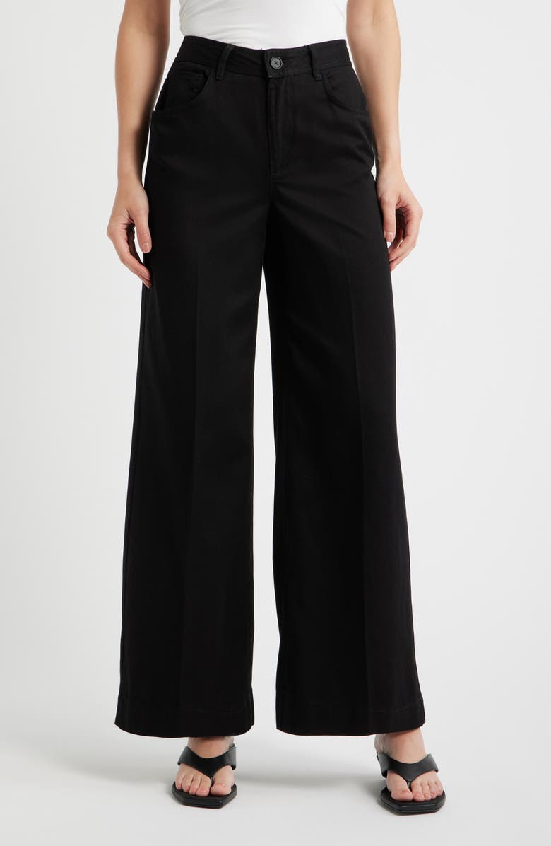 Mavi Jeans Five-Pocket Wide Leg Pants, Main, color, Black