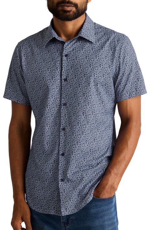 Tech Slim Fit Floral Short Sleeve Button-Up Shirt
