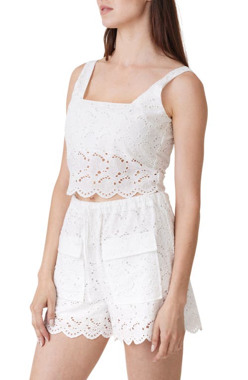 Habitual Eyelet Bustier In White