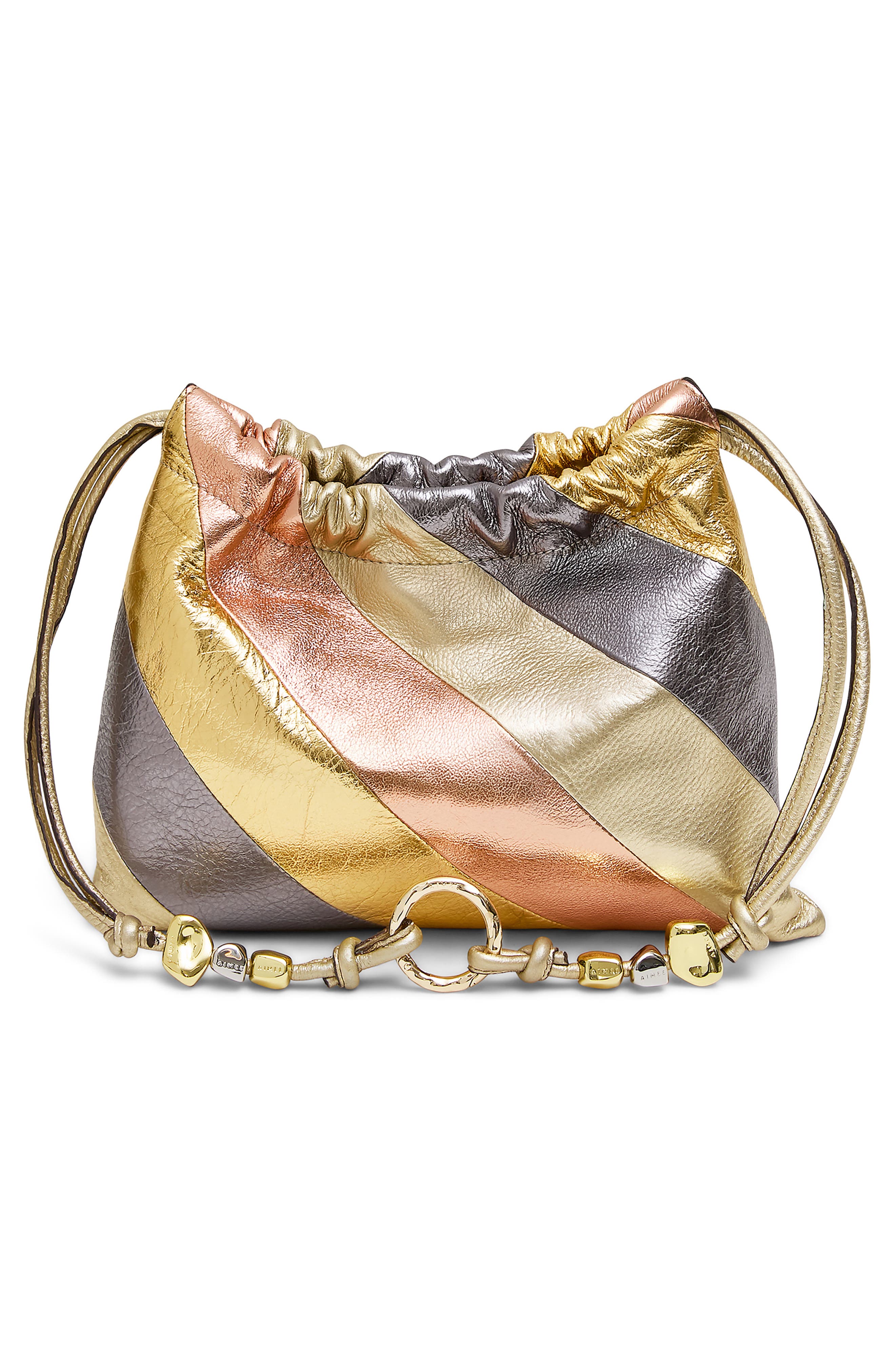 Tie Breaker Shoulder Bag, Alternate, color, METALLIC STRIPE