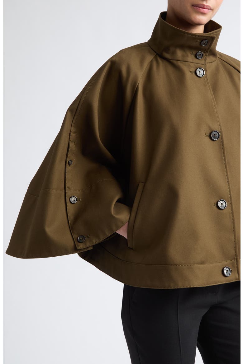Fulcro Water Repellent Cotton Gabardine Cape, Alternate, color, KAKI