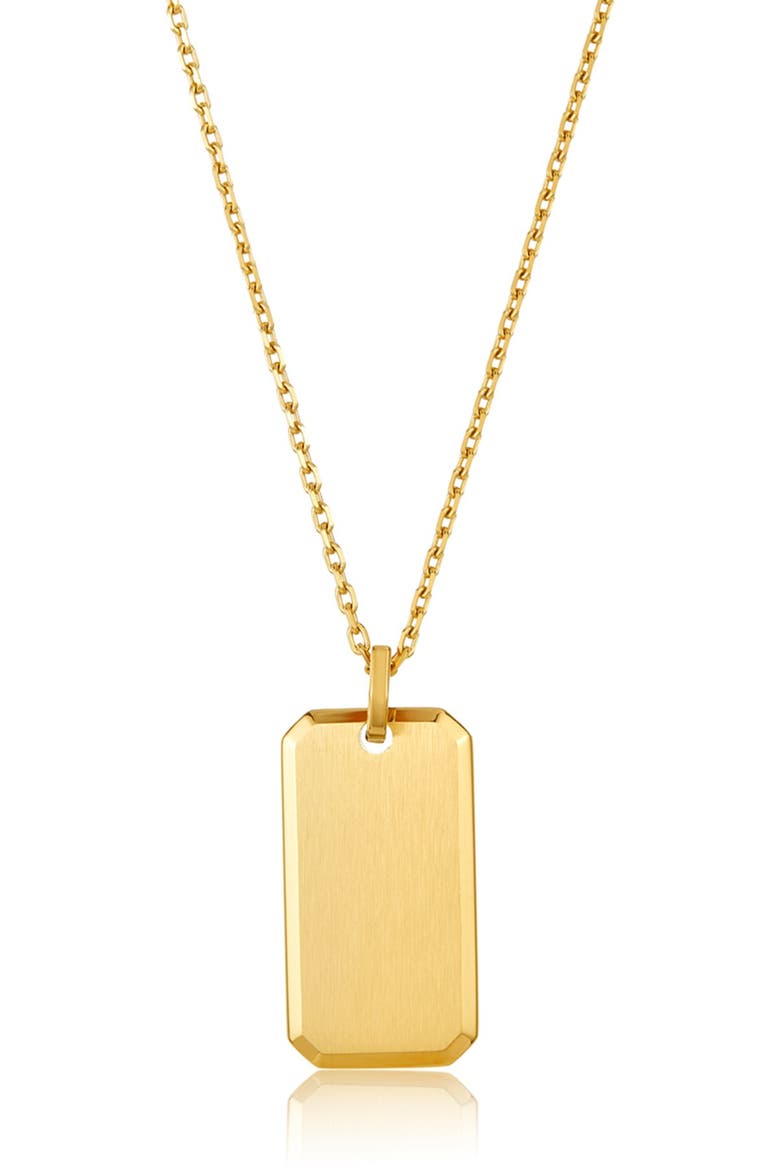 Water Resistant Dog Tag Necklace, Main, color, YELLOW