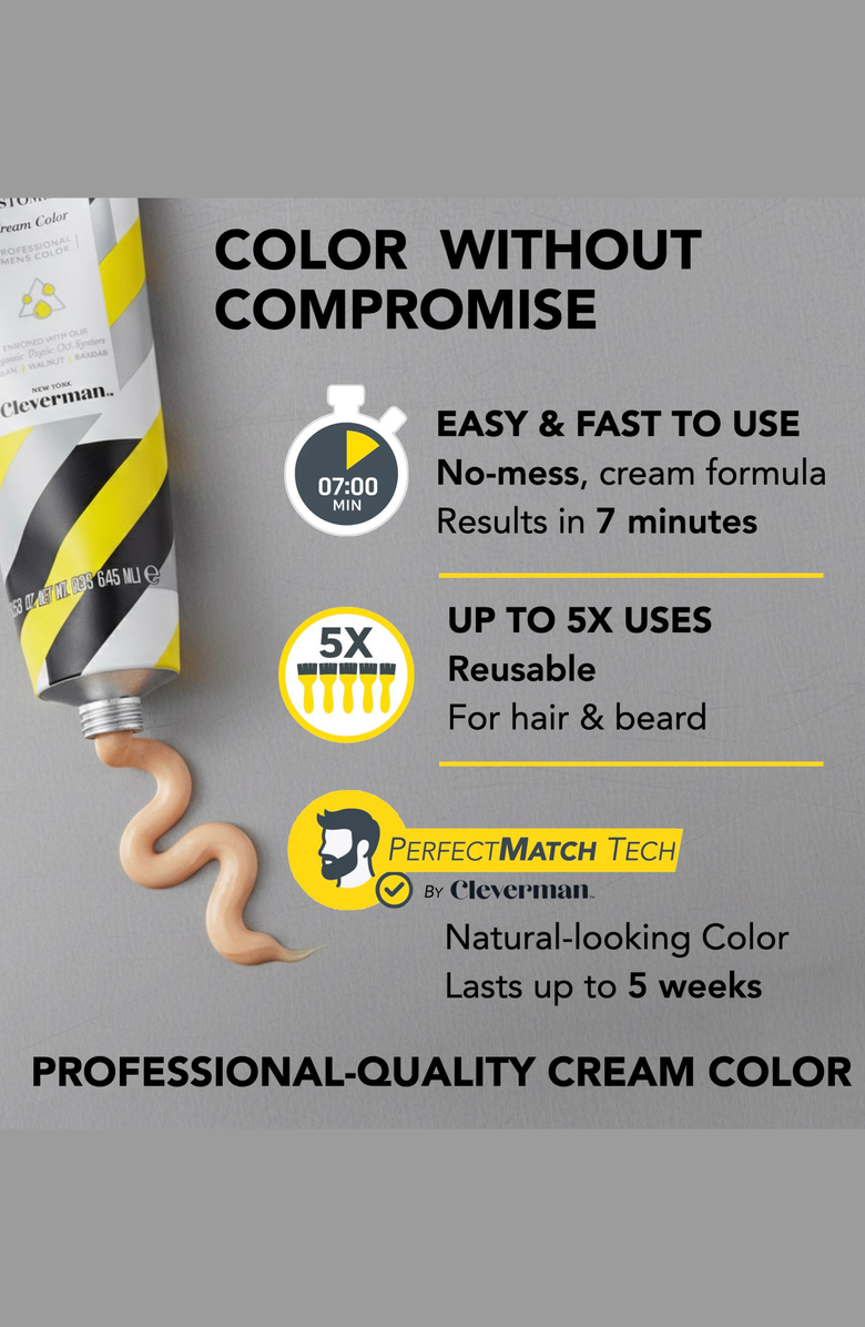 Cleverman Coarse & Coily Hair · Reusable Beard & Hair Dye Kit, Alternate, color, Jet Black