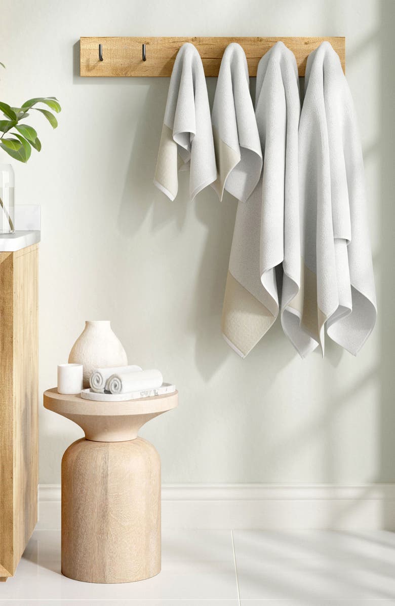 Woven & Weft Border 6-Piece Cotton Towel Set, Alternate, color, White