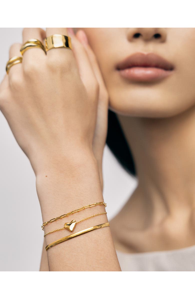 Monica Vinader Heart Chain Bracelet, Alternate, color, 18Ct Gold Vermeil