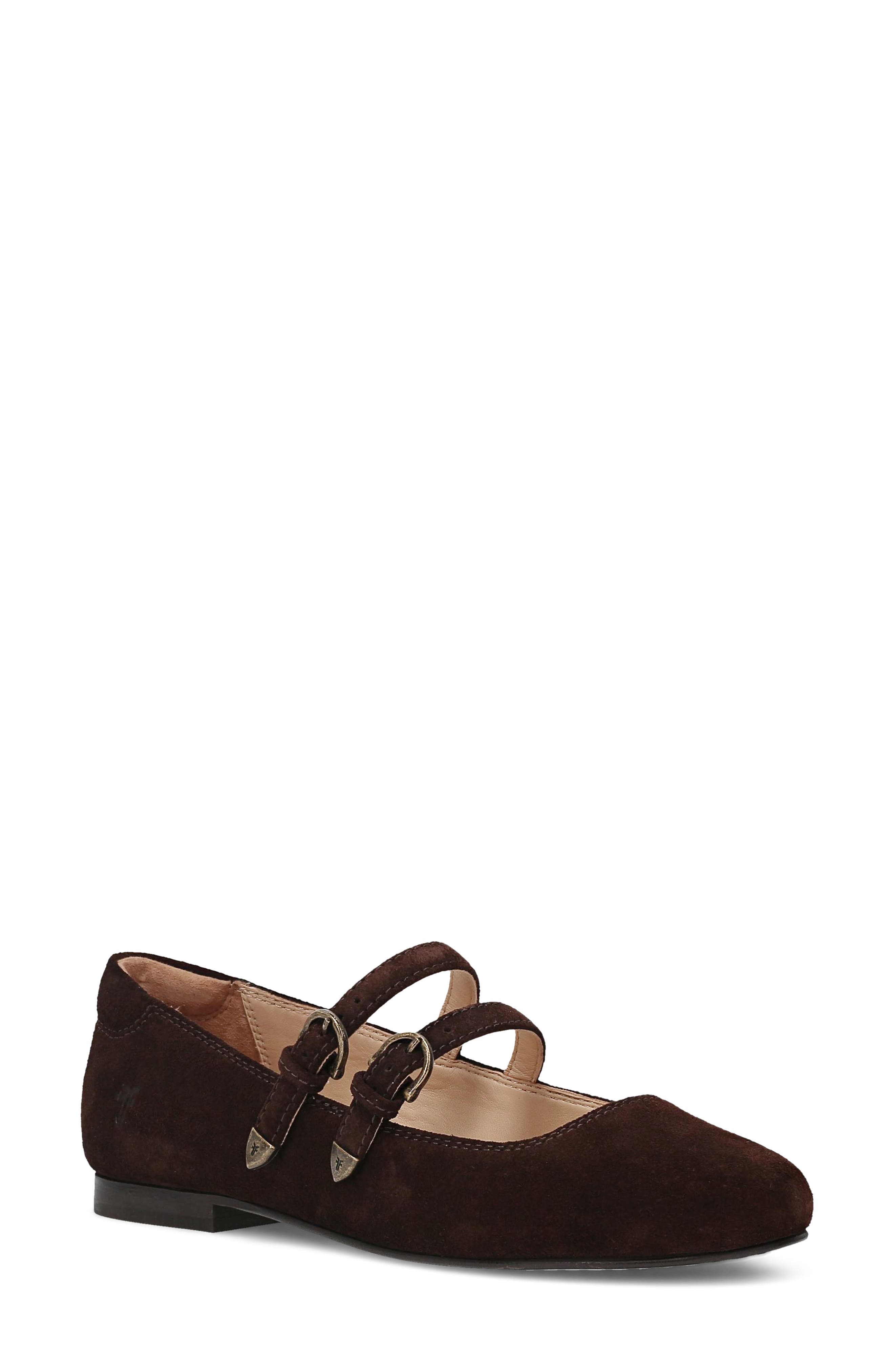 Frye Carson Multi Mary Jane Flat In Burgundy