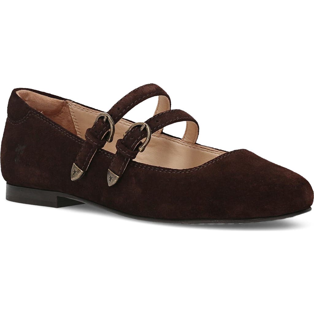 Frye Carson Multi Mary Jane Flat In Burgundy