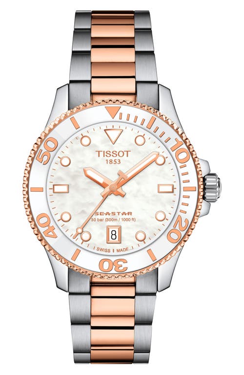 Tissot Seastar 1000 Bracelet Watch, 36mm in White Mother Of Pearl 