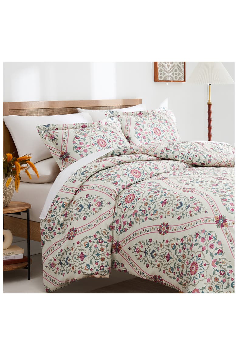 Kashmir Collection 3-Piece Cotton Duvet Set, Main, color, CREAM