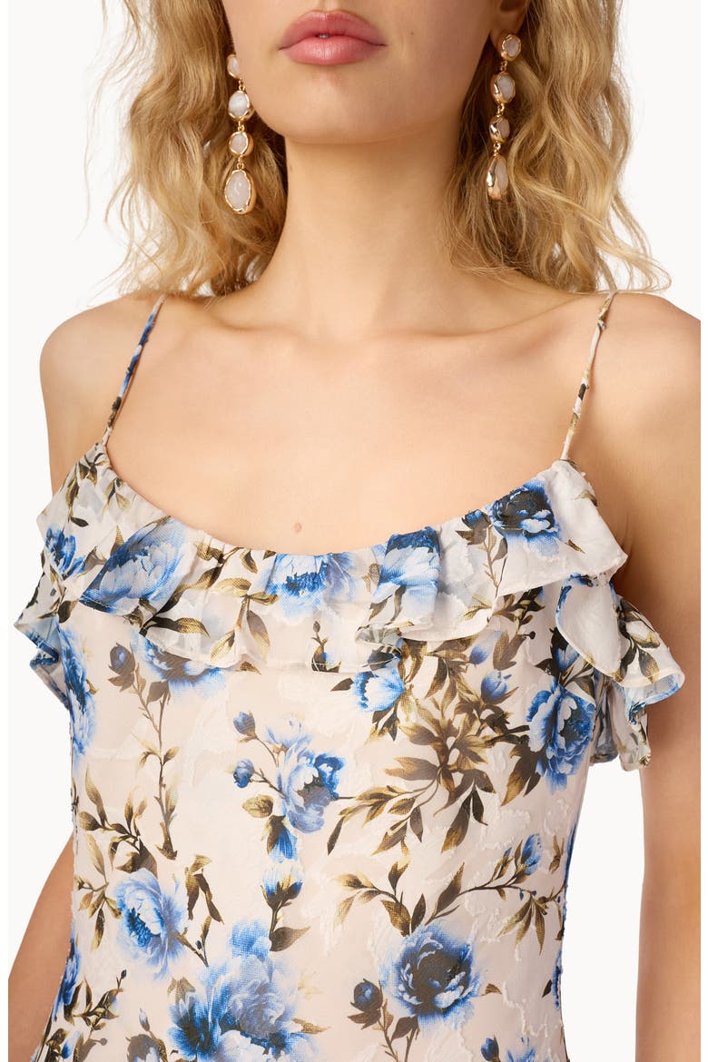 Elouisa Floral Burnout Ruffle Tiered Dress, Alternate, color, DAYDREAM