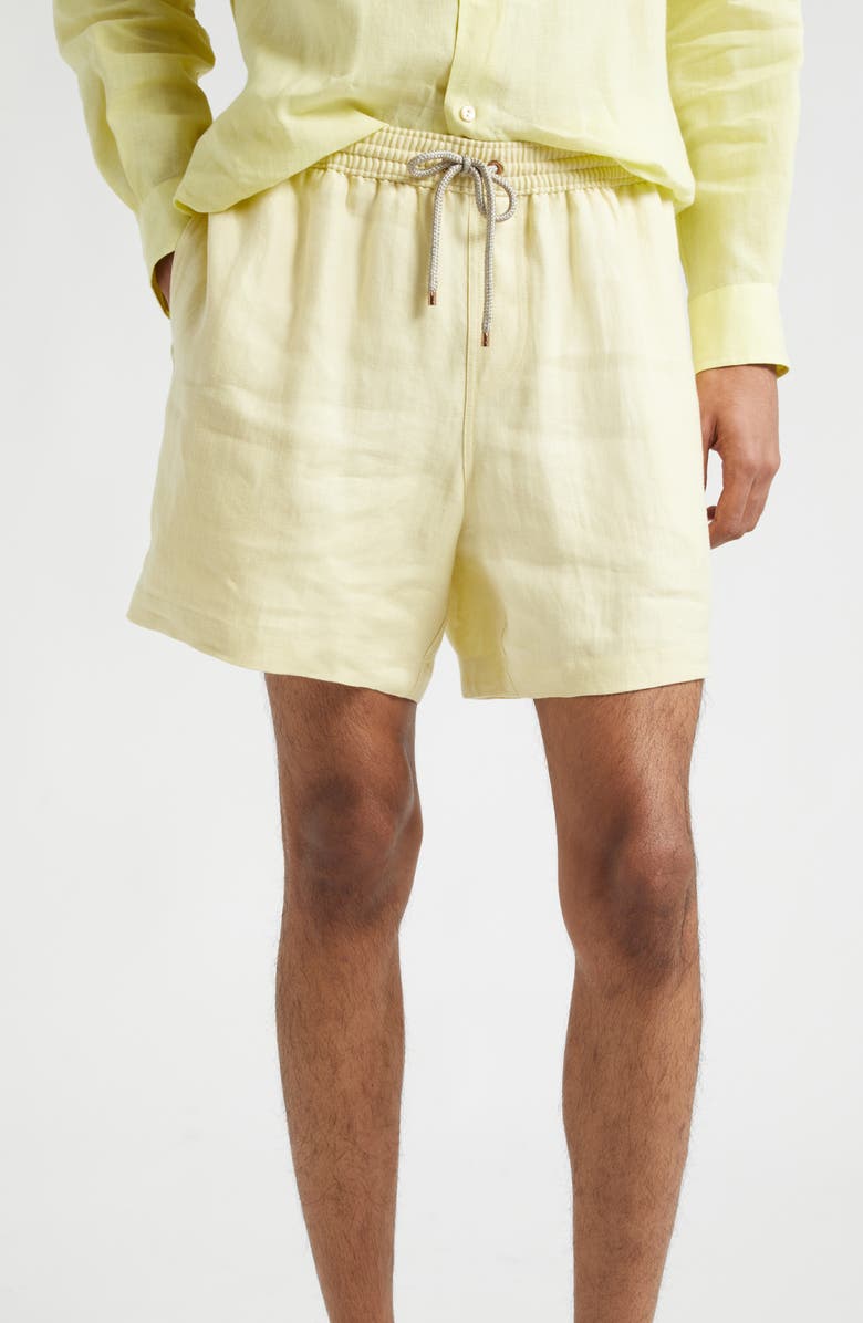 Agnona Linen Drawstring Shorts, Main, color, 