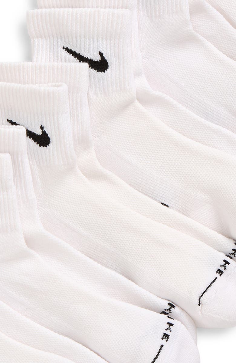 Nike Everday Elevated Assorted 6-Pack Cotton Blend Ankle Socks, Alternate, color, White