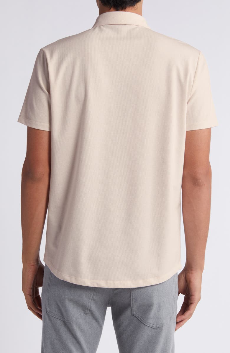 Robert Barakett Keyes Slim Fit Short Sleeve Knit Button-Up Shirt, Alternate, color, 