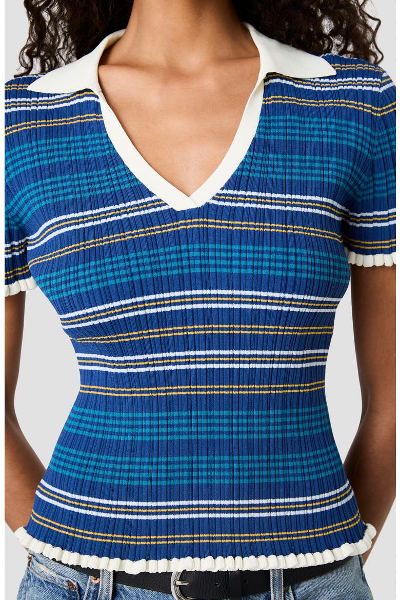 Striped Crinkle Rib Polo, Alternate, color, MIXED STRIPE
